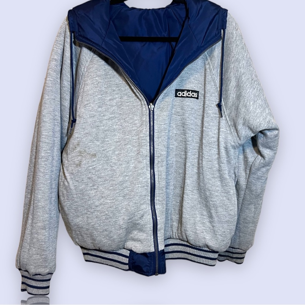 ADIDAS Vintage 90s Oversized Jacket Reversible Athleisure Streetwear BBoy HipHop - Picture 6 of 7